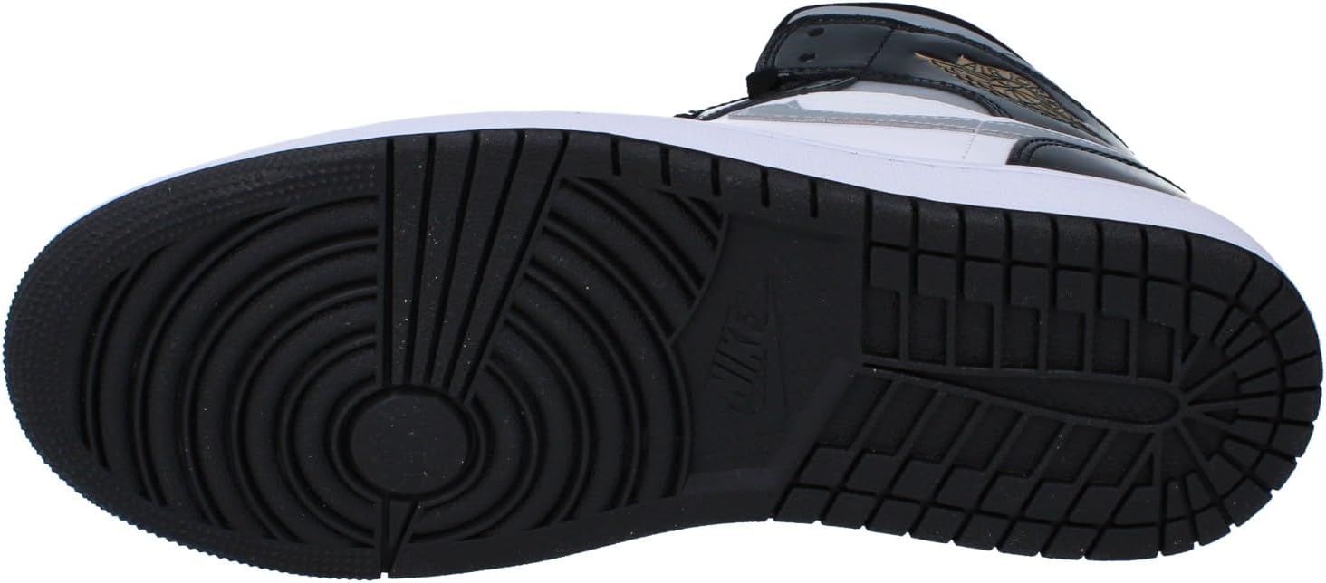 Air Jordan 1 Mid SE Men's Shoes (HV0789-010, Black/White/Metallic Gold/Metallic Silver)