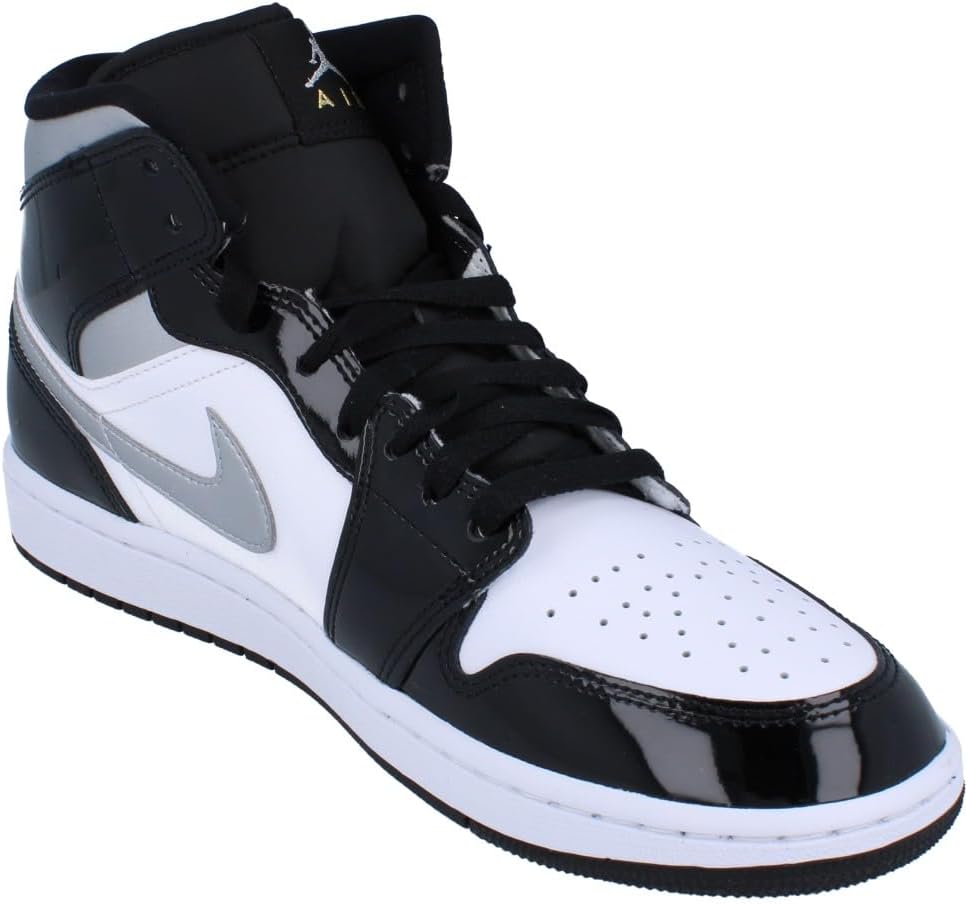 Air Jordan 1 Mid SE Men's Shoes (HV0789-010, Black/White/Metallic Gold/Metallic Silver)