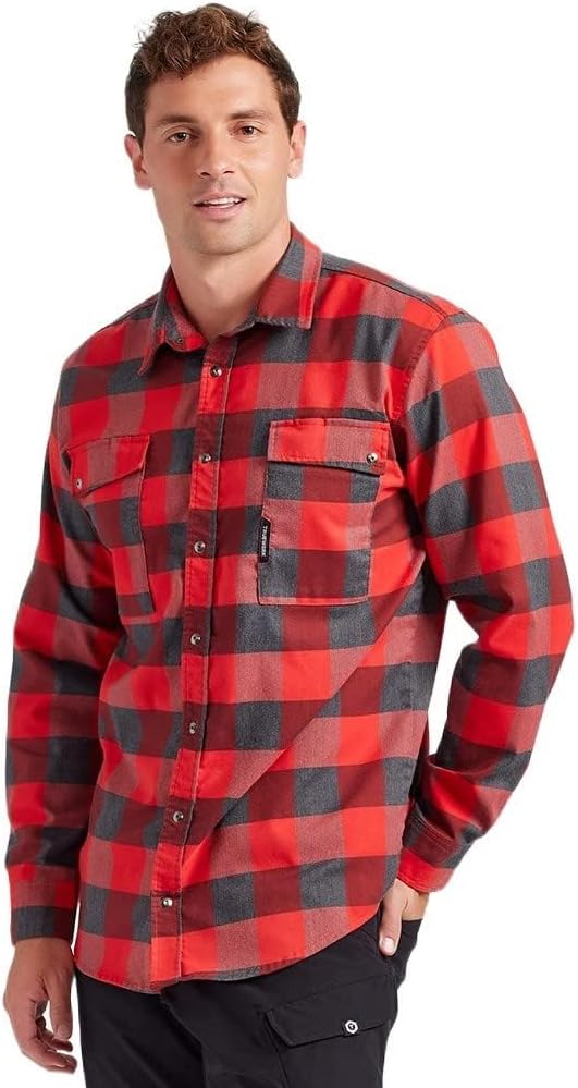 TRUEWERK Men's Tech Flannel - Durable Work Shirt with Snap Buttons