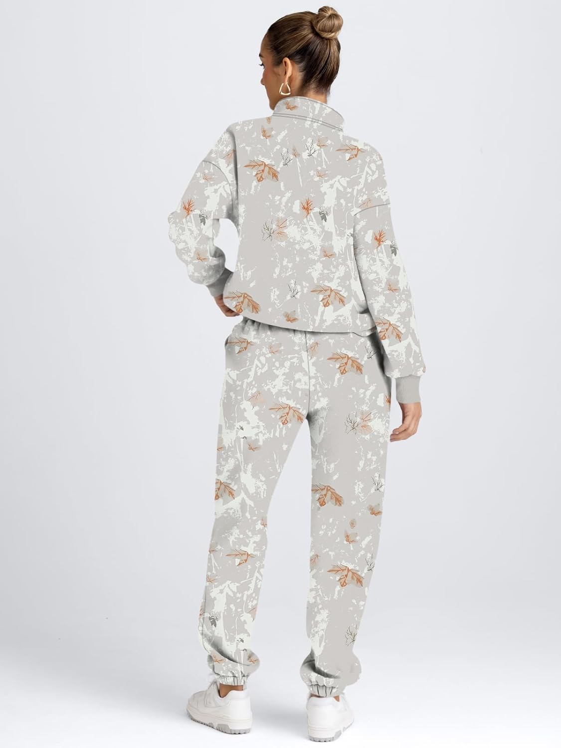 AUTOMET Women's Sweatsuits 2 Piece Outfits Long Sleeve Half Zip Pullover and Baggy Sweatpants with Pockets