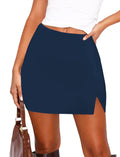 Women's Side Slit High Waisted Mini Skirt Stretchy Bodycon Skort 2025 Y2K Club Skirts with Underneath