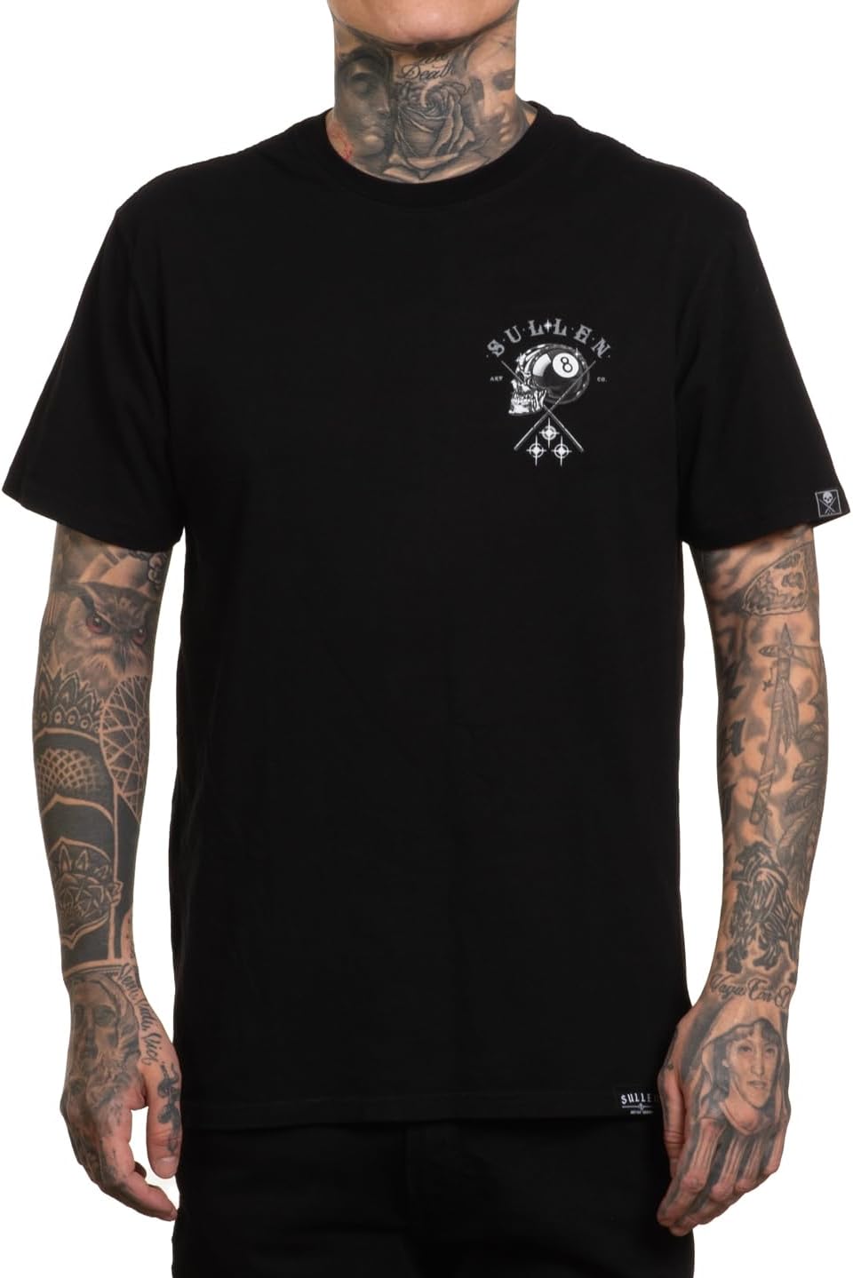 Sullen Men's Tragic Eightball Artist Series Tattoo Lifestyle Graphic Premium Short Sleeve Tee Black