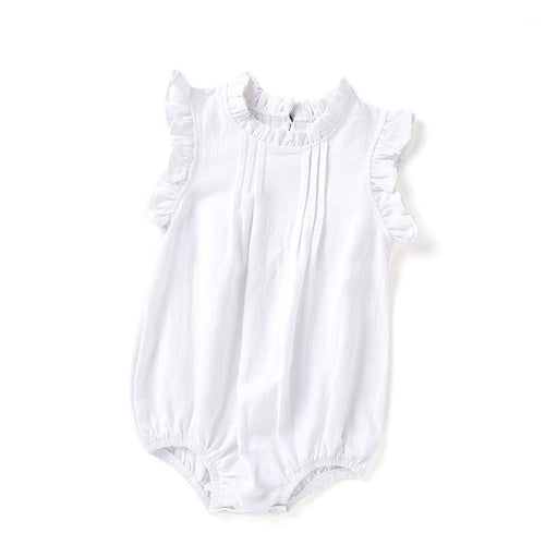 LinoNest™ – Linen Baby Romper with Soft Straps