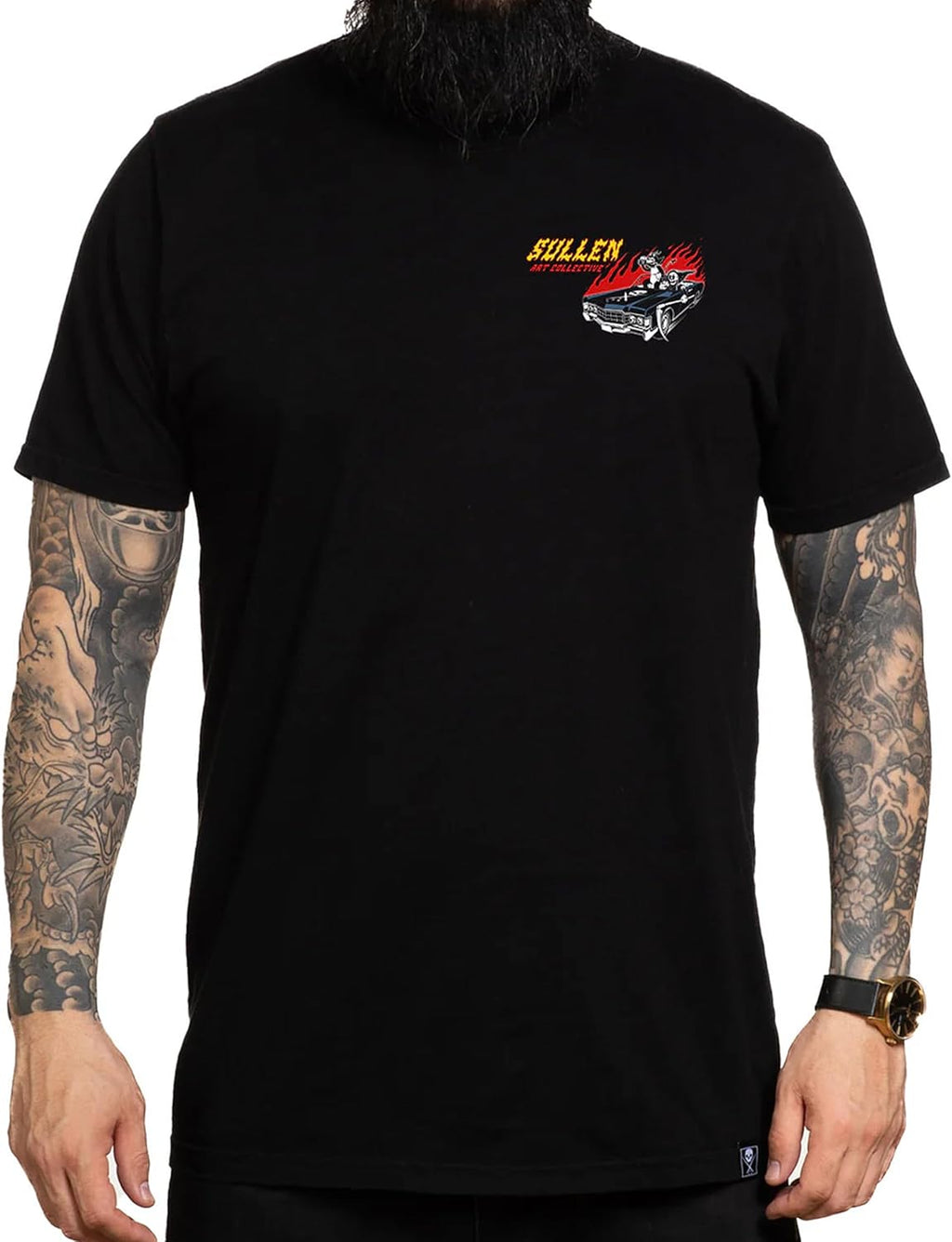 Sullen Men's Soul Searching Artist Series Tattoo Lifestyle Graphic Premium Short Sleeve Tee Black