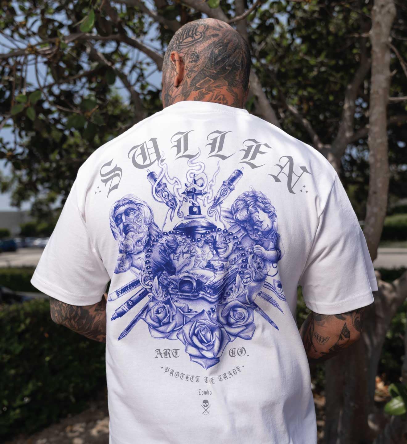 Sullen Men's Lowbo Artist Series Tattoo Lifestyle Graphic Standard Short Sleeve Tee White