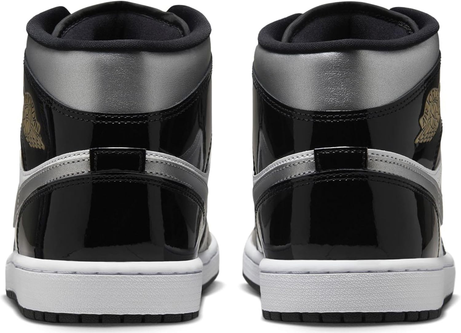 Air Jordan 1 Mid SE Men's Shoes (HV0789-010, Black/White/Metallic Gold/Metallic Silver)