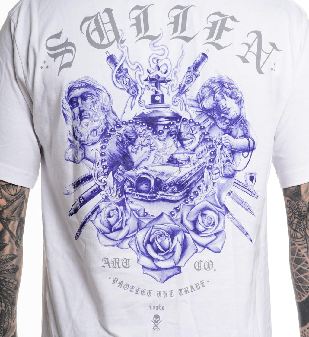 Sullen Men's Lowbo Artist Series Tattoo Lifestyle Graphic Standard Short Sleeve Tee White