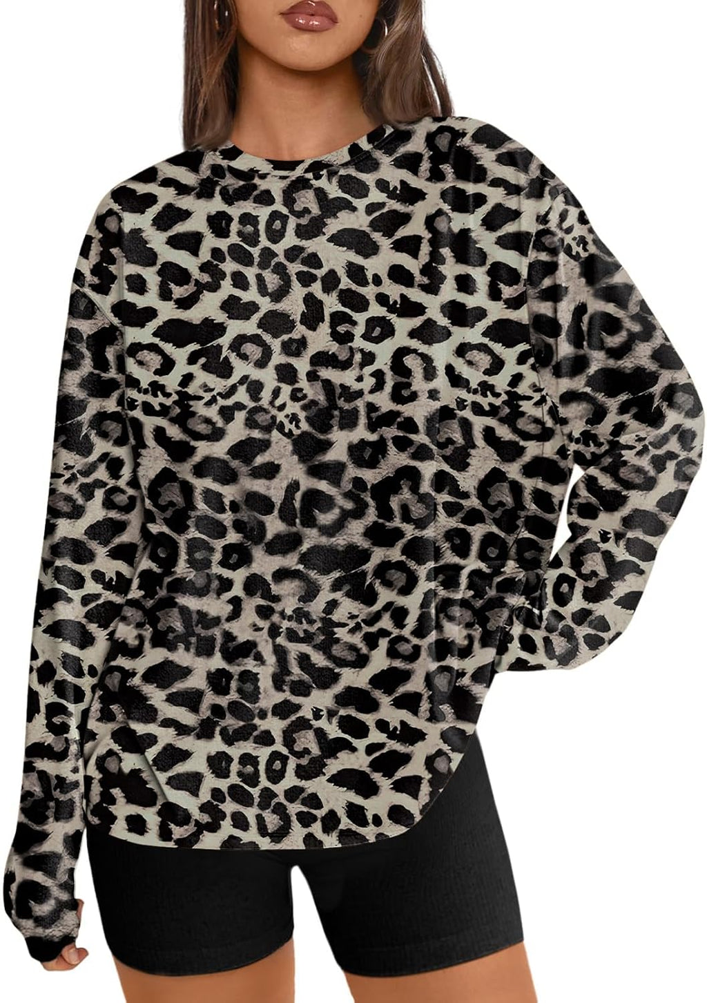 Trendy Queen Womens Oversized Long Sleeve T Shirts 2025 Basic Crewneck Tee Fall Tops Casual Workout Y2K Clothes