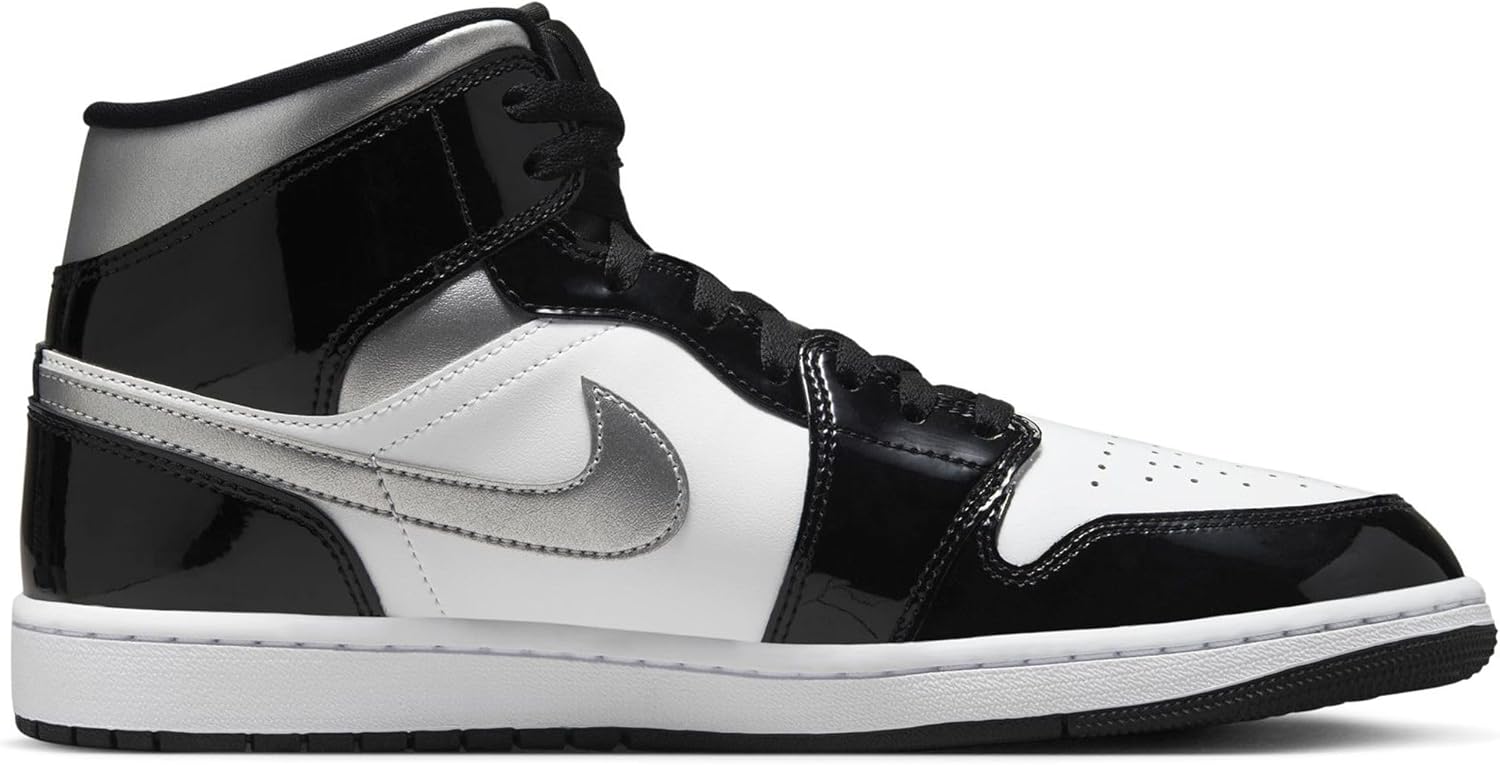 Air Jordan 1 Mid SE Men's Shoes (HV0789-010, Black/White/Metallic Gold/Metallic Silver)