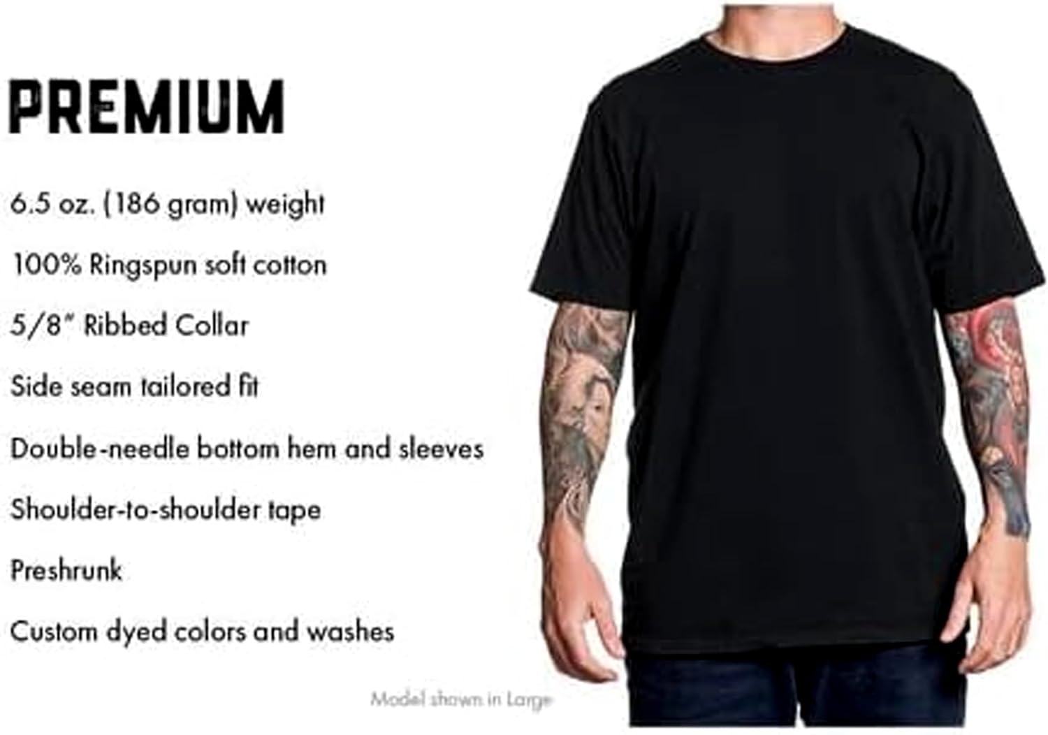 Sullen Men's Soul Searching Artist Series Tattoo Lifestyle Graphic Premium Short Sleeve Tee Black
