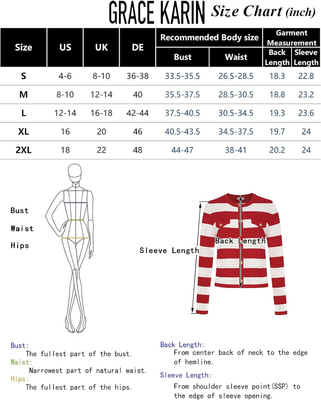 GRACE KARIN Women's Cardigan Long Sleeve Crew Neck Button Down Knitwear Vintage Sweater Cardigans