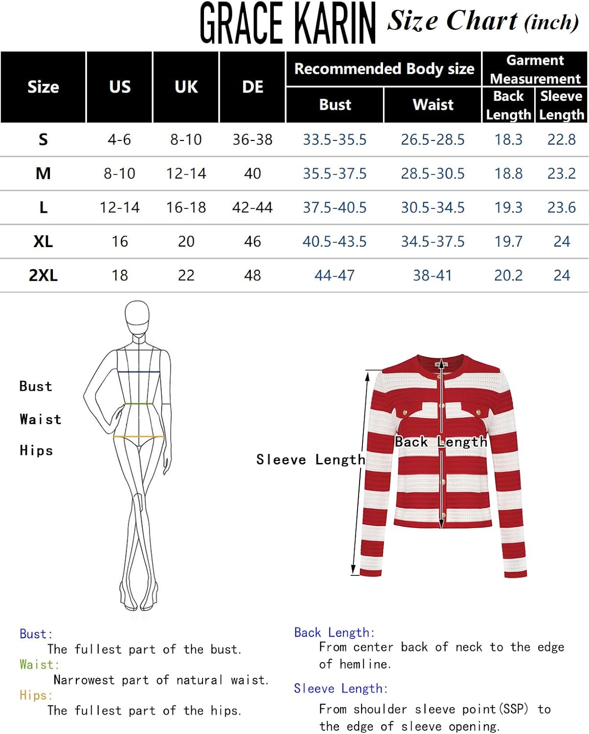 GRACE KARIN Women's Cardigan Long Sleeve Crew Neck Button Down Knitwear Vintage Sweater Cardigans