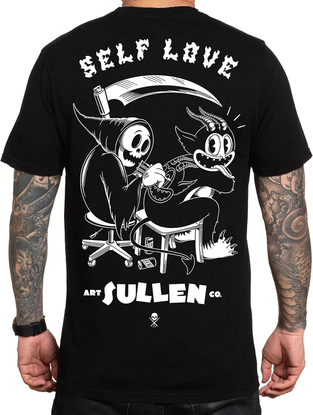 Sullen Men's Self Love Artist Series Tattoo Lifestyle Graphic Premium Short Sleeve Tee Black