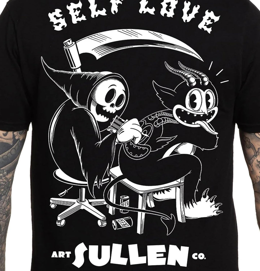 Sullen Men's Self Love Artist Series Tattoo Lifestyle Graphic Premium Short Sleeve Tee Black