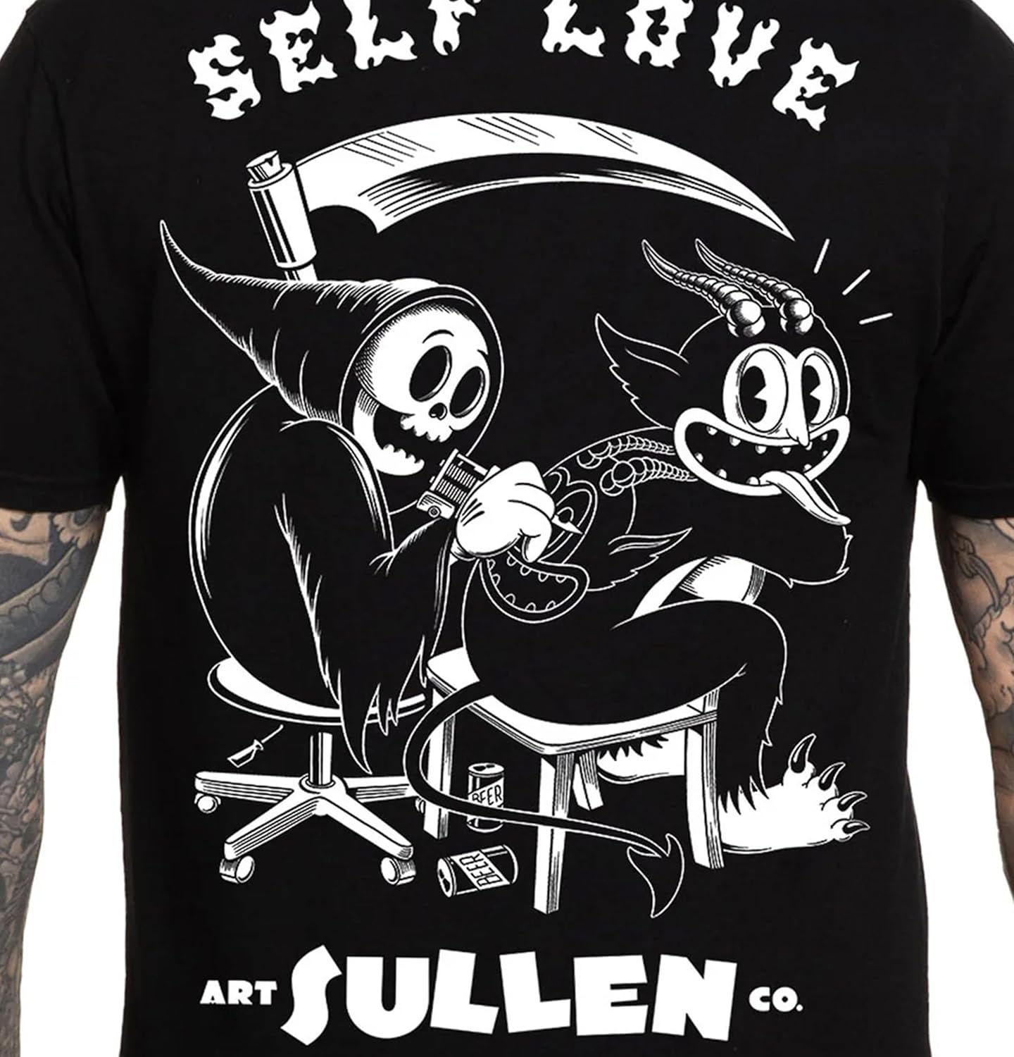Sullen Men's Self Love Artist Series Tattoo Lifestyle Graphic Premium Short Sleeve Tee Black