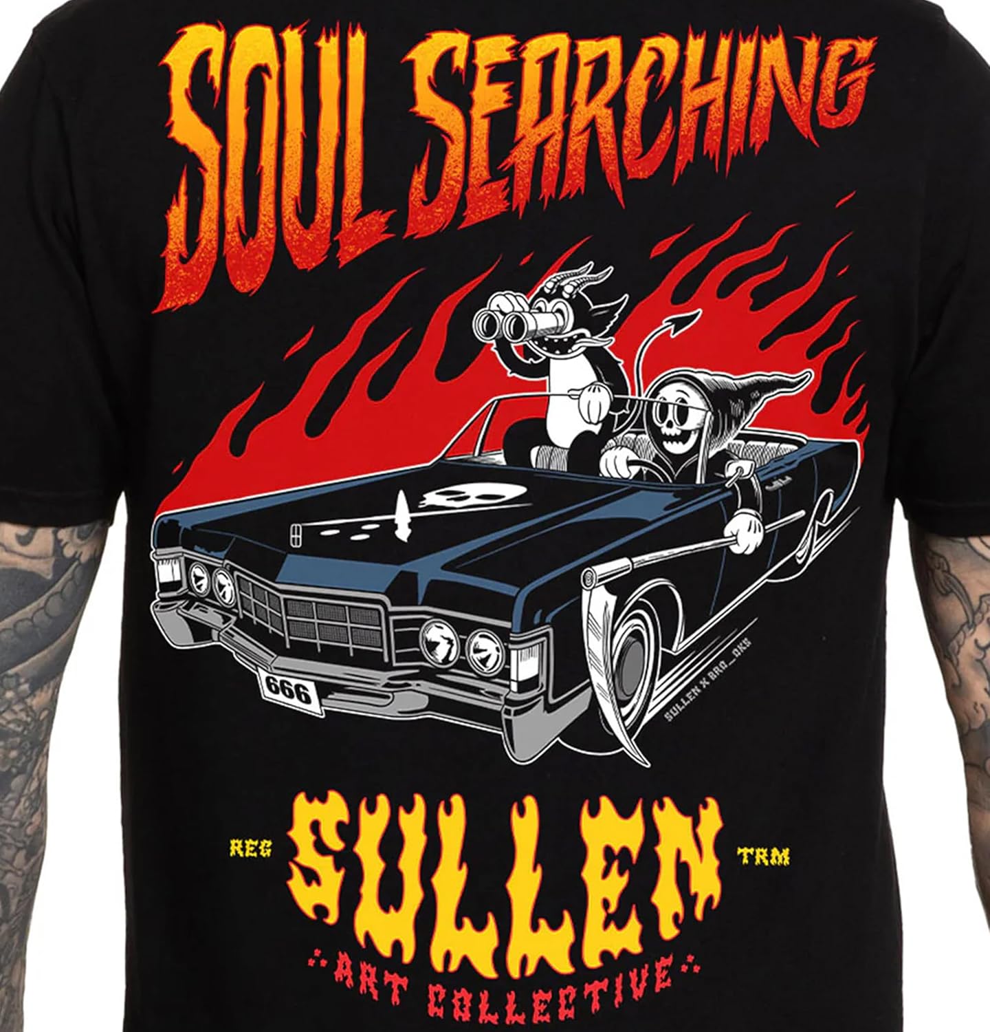 Sullen Men's Soul Searching Artist Series Tattoo Lifestyle Graphic Premium Short Sleeve Tee Black