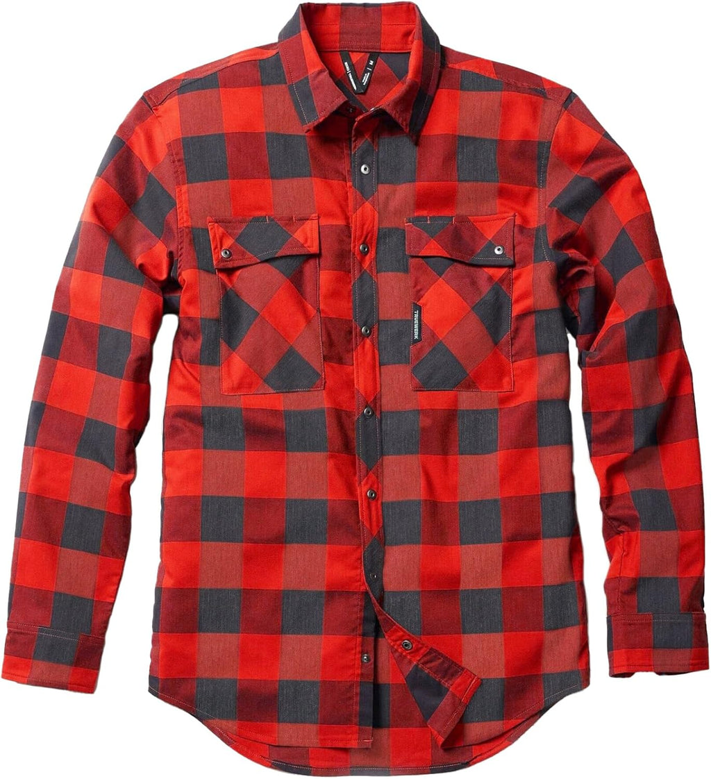 TRUEWERK Men's Tech Flannel - Durable Work Shirt with Snap Buttons