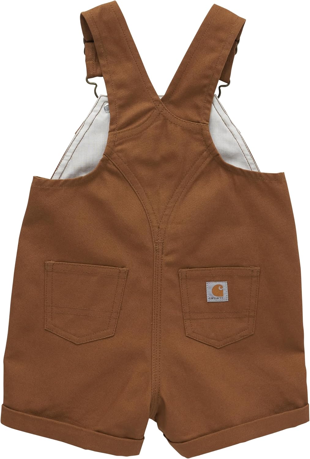 Carhartt Baby Girls' Ruffle Front Overall Shorts Canvas Shortalls, Carhartt