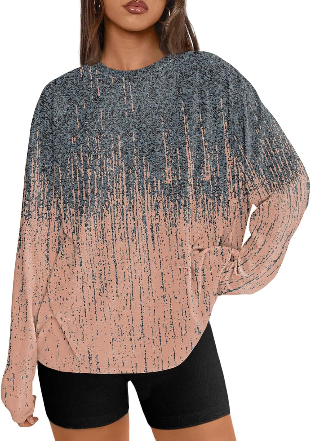 Trendy Queen Womens Oversized Long Sleeve T Shirts 2025 Basic Crewneck Tee Fall Tops Casual Workout Y2K Clothes