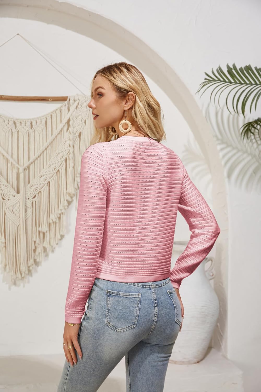 GRACE KARIN Women's Cardigan Long Sleeve Crew Neck Button Down Knitwear Vintage Sweater Cardigans