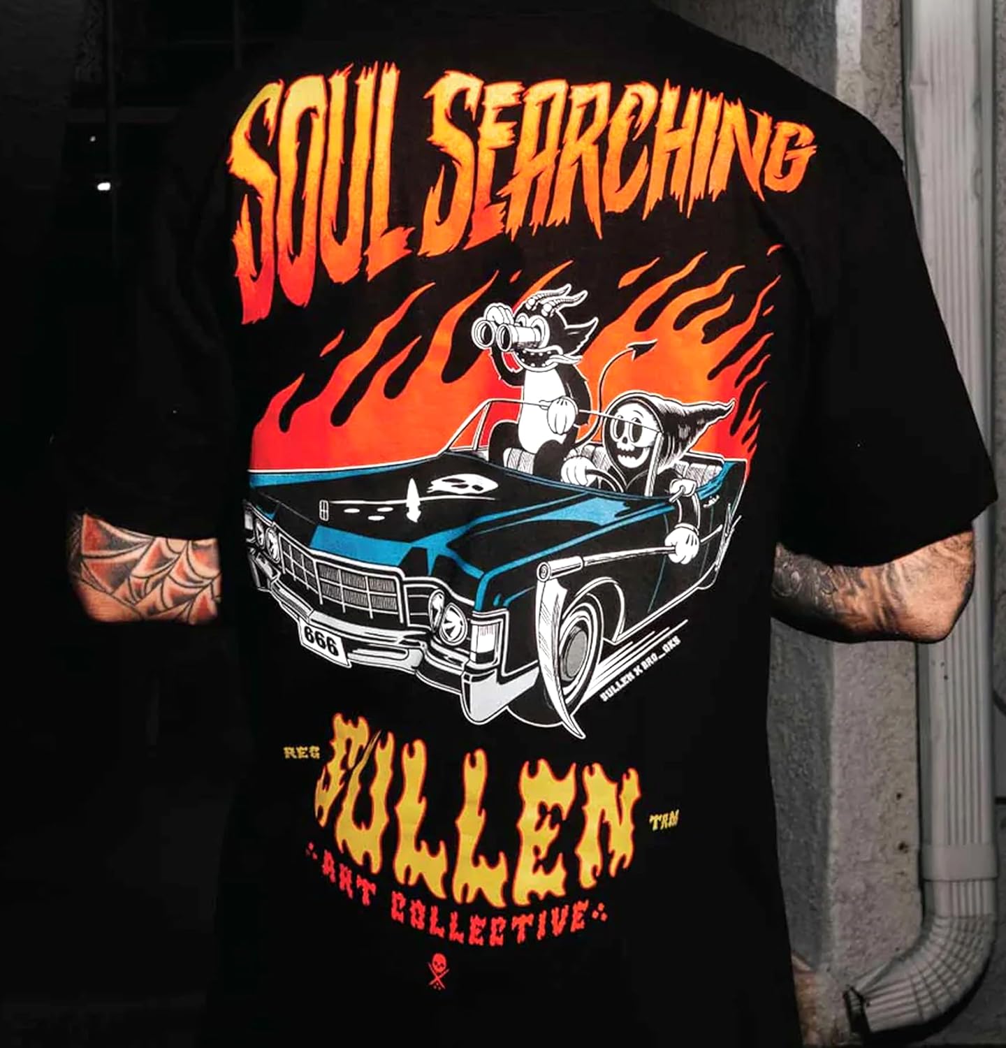 Sullen Men's Soul Searching Artist Series Tattoo Lifestyle Graphic Premium Short Sleeve Tee Black