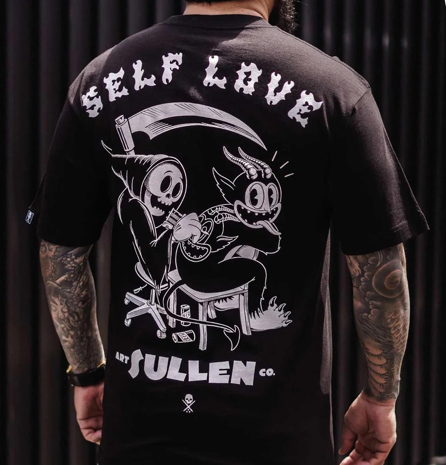 Sullen Men's Self Love Artist Series Tattoo Lifestyle Graphic Premium Short Sleeve Tee Black