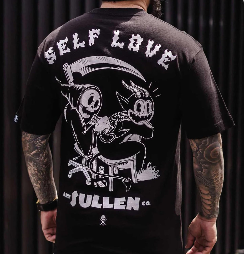 Sullen Men's Self Love Artist Series Tattoo Lifestyle Graphic Premium Short Sleeve Tee Black