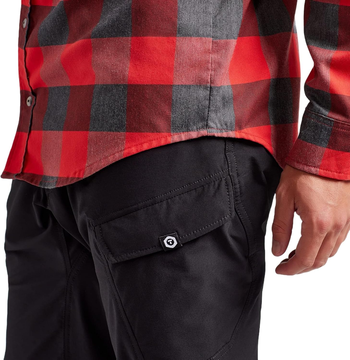 TRUEWERK Men's Tech Flannel - Durable Work Shirt with Snap Buttons