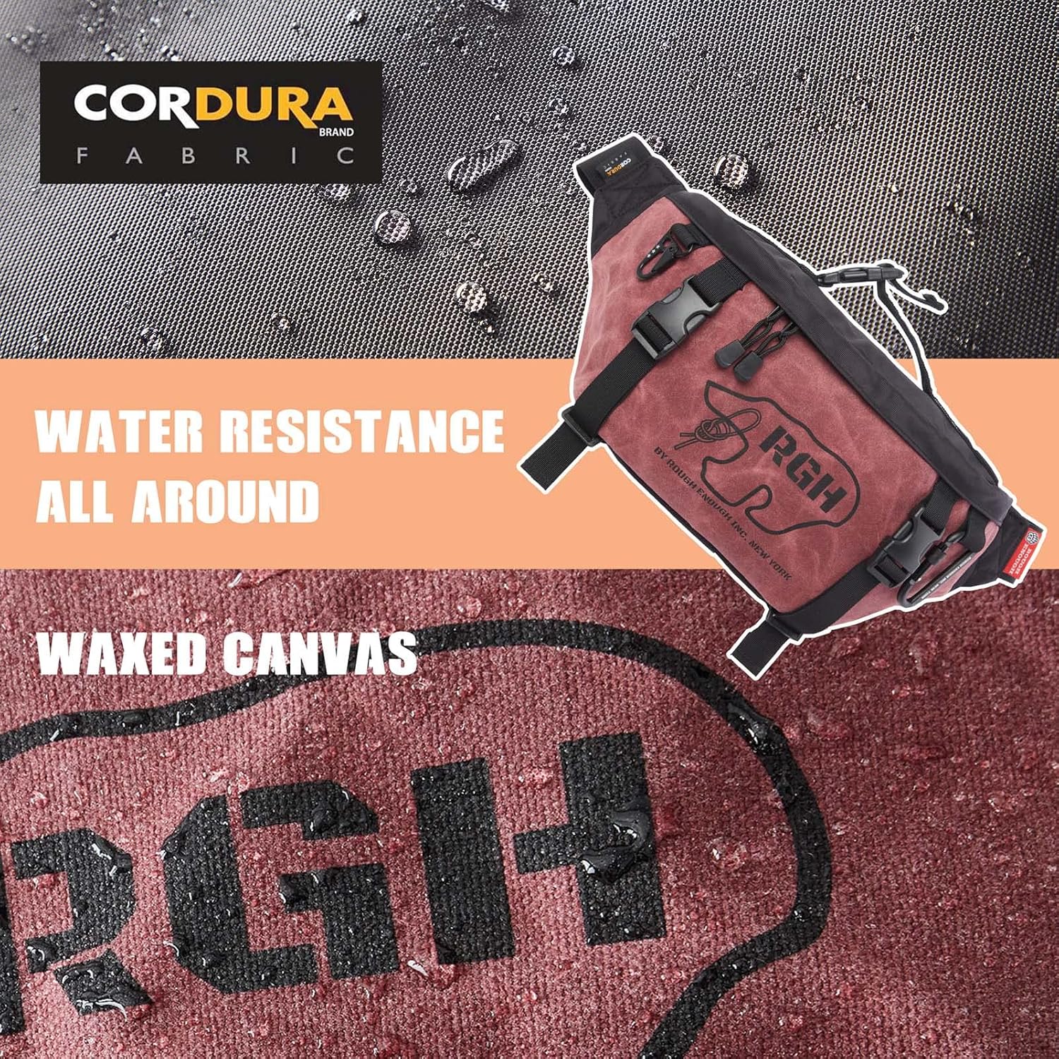 Rough Enough Mens Tactical Fanny Pack Crossbody Large Waist Bag for Men, Army Green, Large, Tactical Fanny Pack for Men