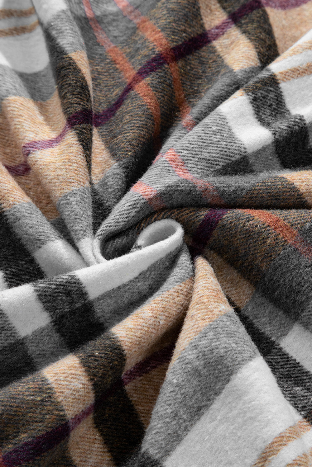 Khaki Plaid Patchwork Long Sleeve Mini Dress with Pockets