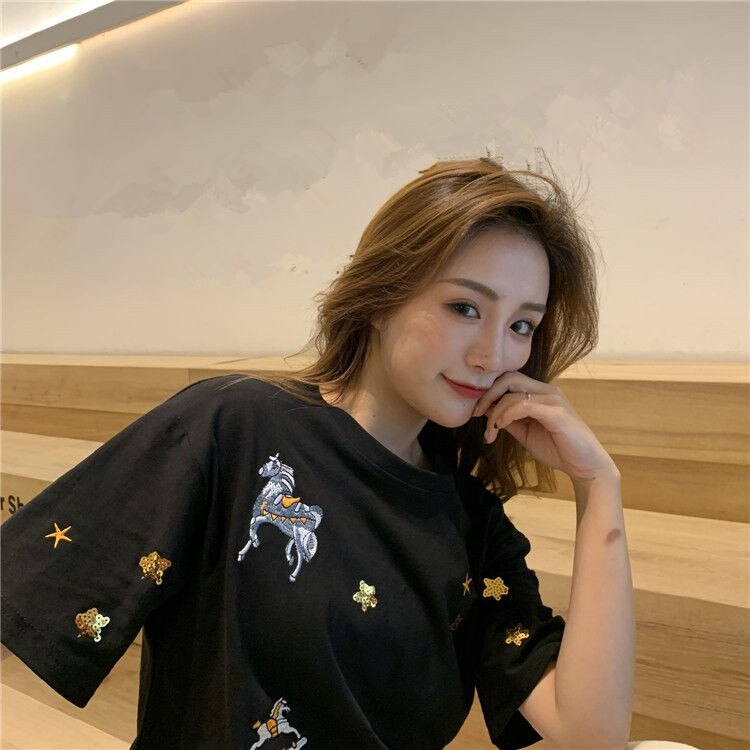 Print Embroidery Short Sleeve T