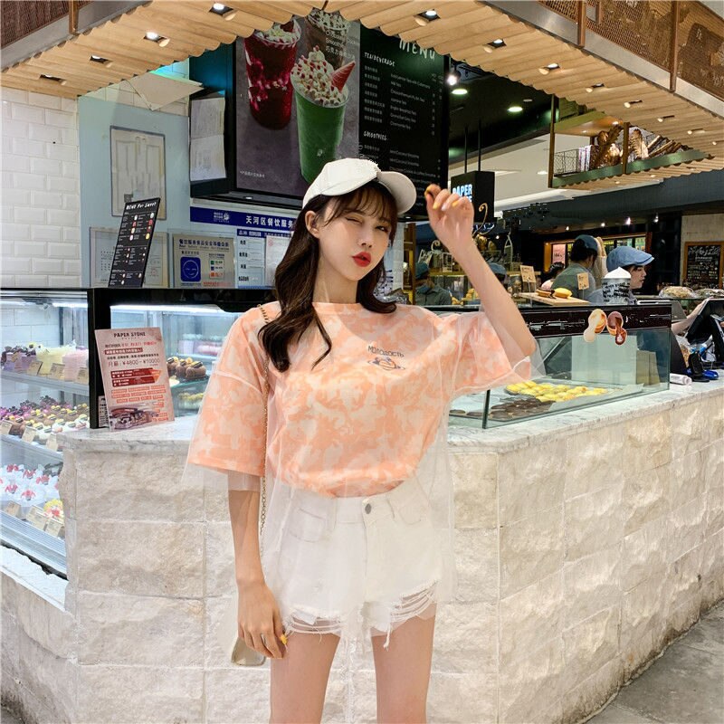 Short Sleeve Print T Shirt Women