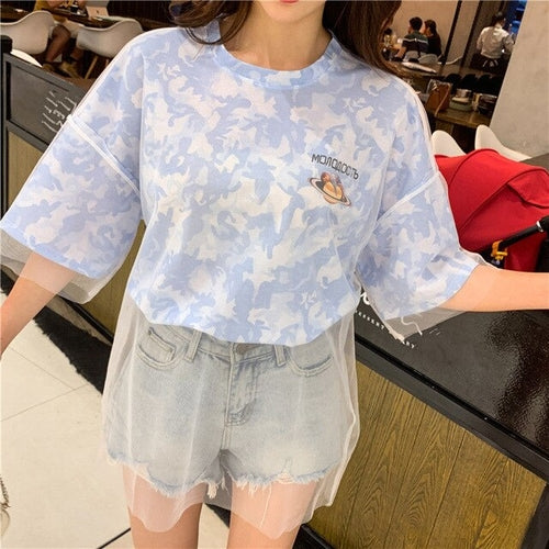 Short Sleeve Print T Shirt Women