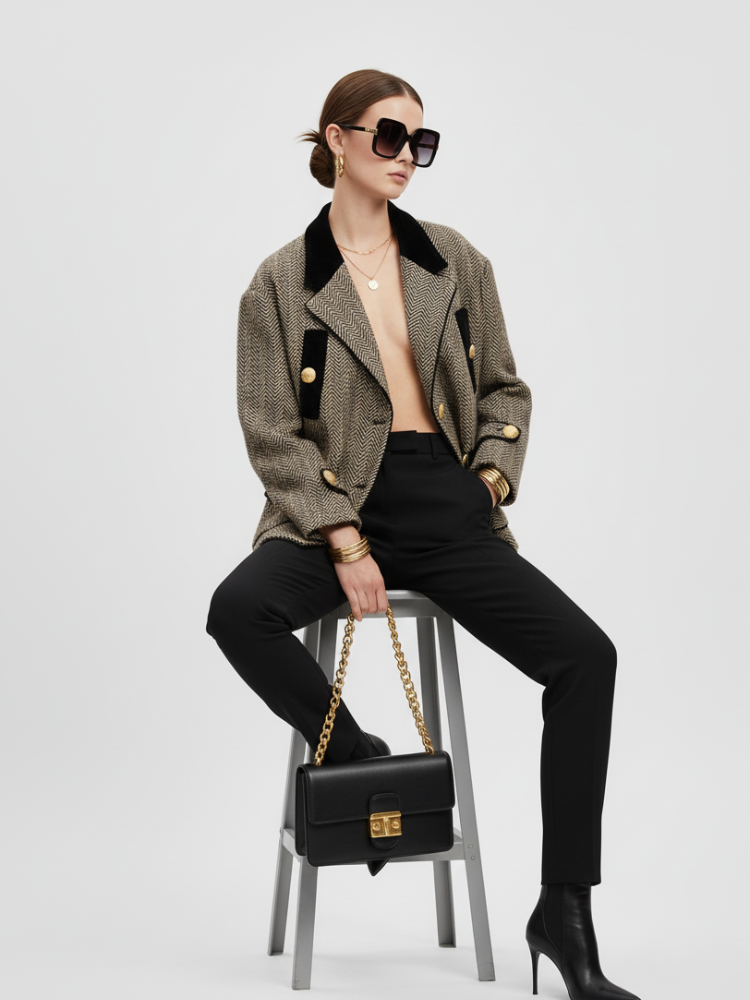 WEST VILLAGE Herringbone Tweed Jacket BYMANYC ® New York