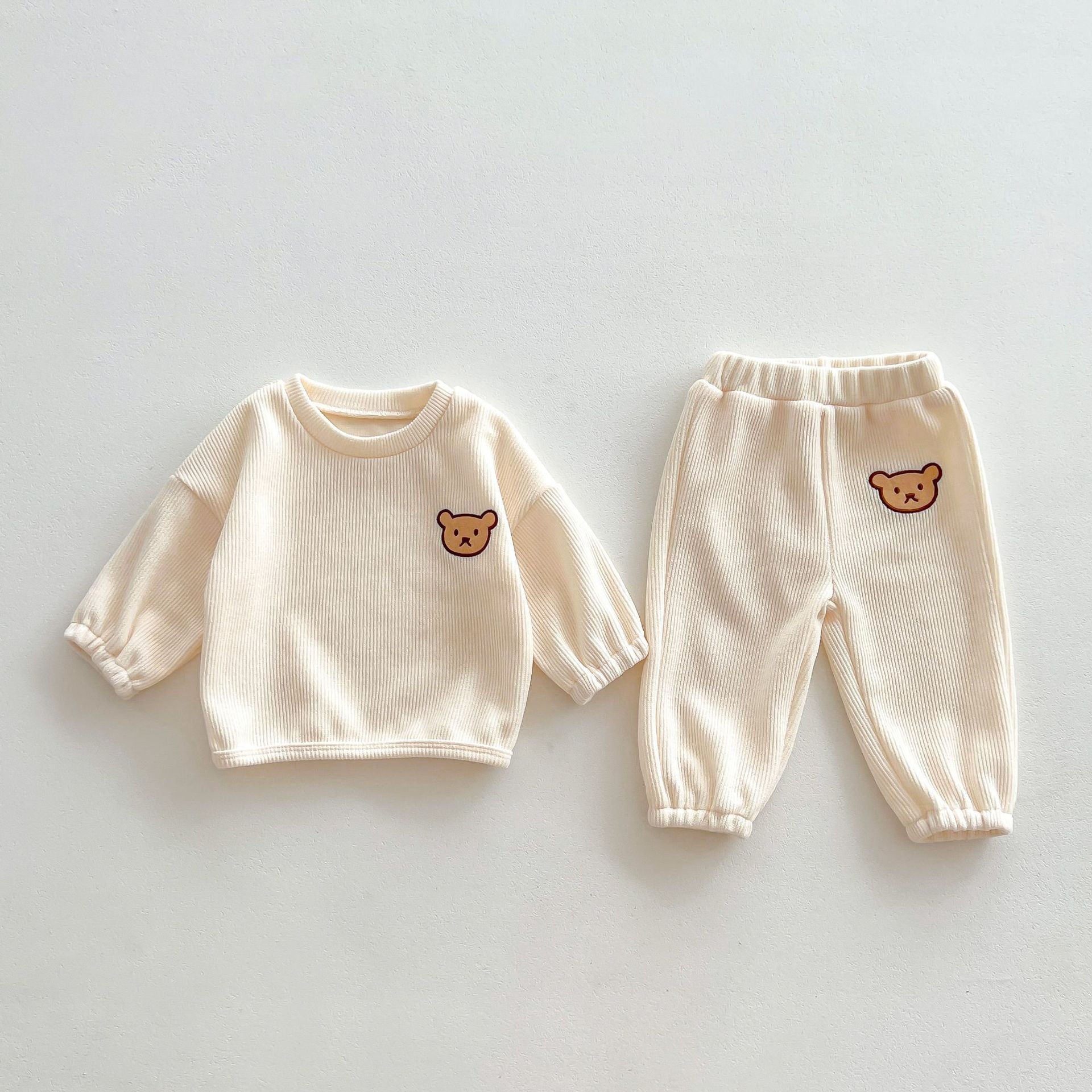 Infant Baby Bear Head Long-sleeved Combo Pants In Sets